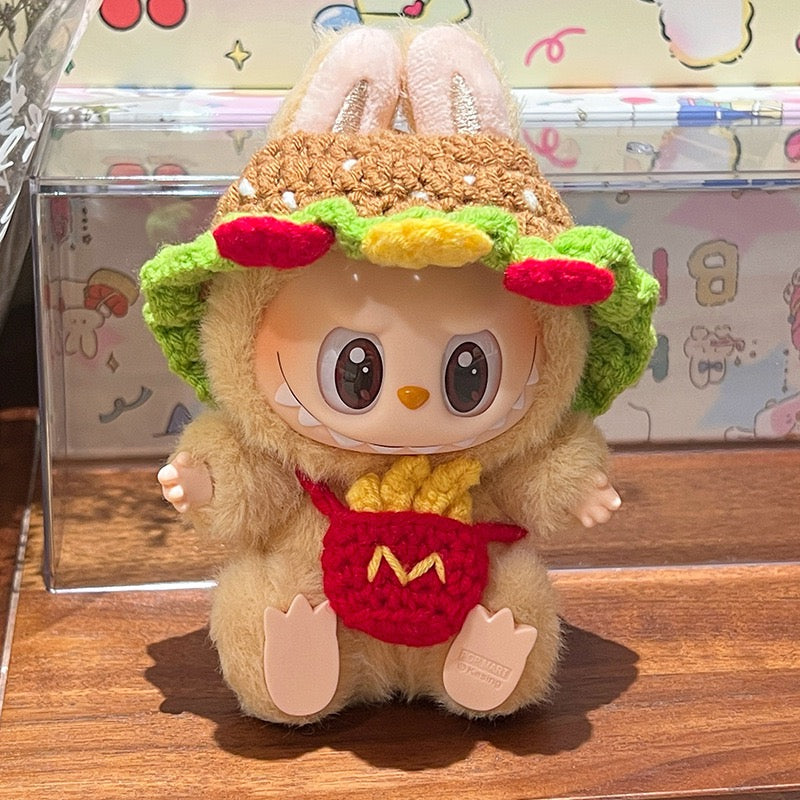 🍔Labubu “Burger Time” Handmade Crochet Outfit – McStyle Edition (Doll Not Included)
